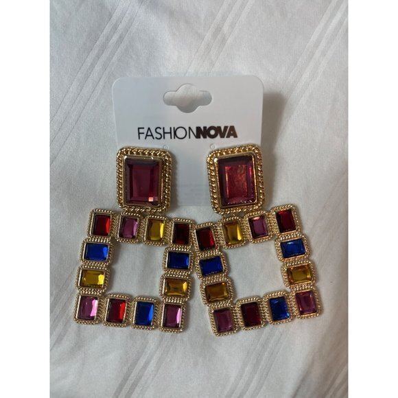 Luxurious Gemstone Earrings - Gold/Multi - Picture 4 of 5